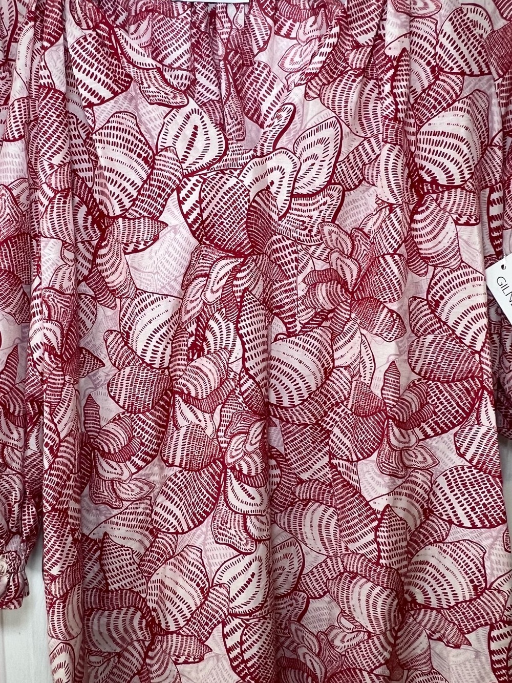 Gilner Farar Floral Puff-Sleeve Maxi Dress in Rose Red Size M NWT . - Picture 2 of 11